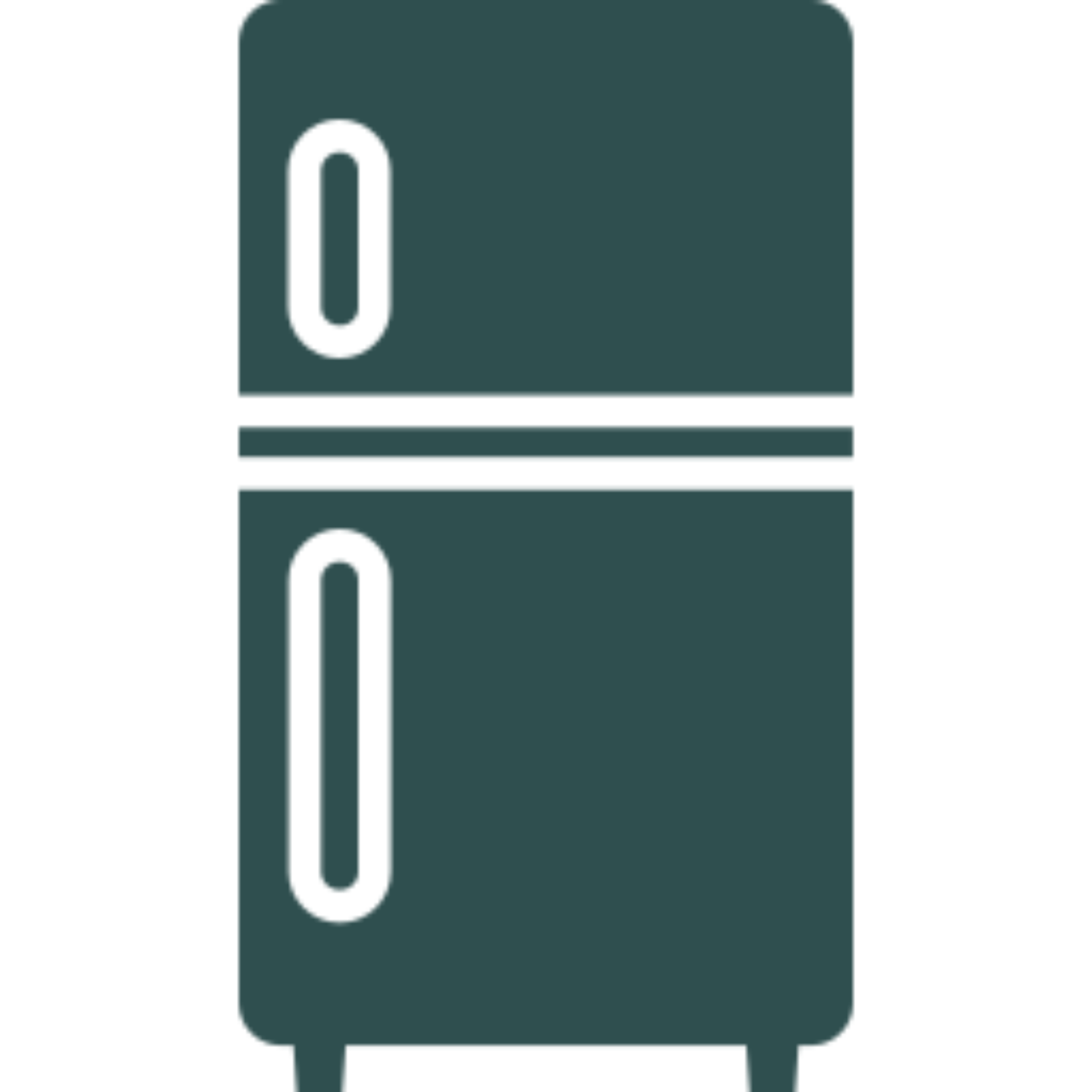 Green refrigerator icon on a white background