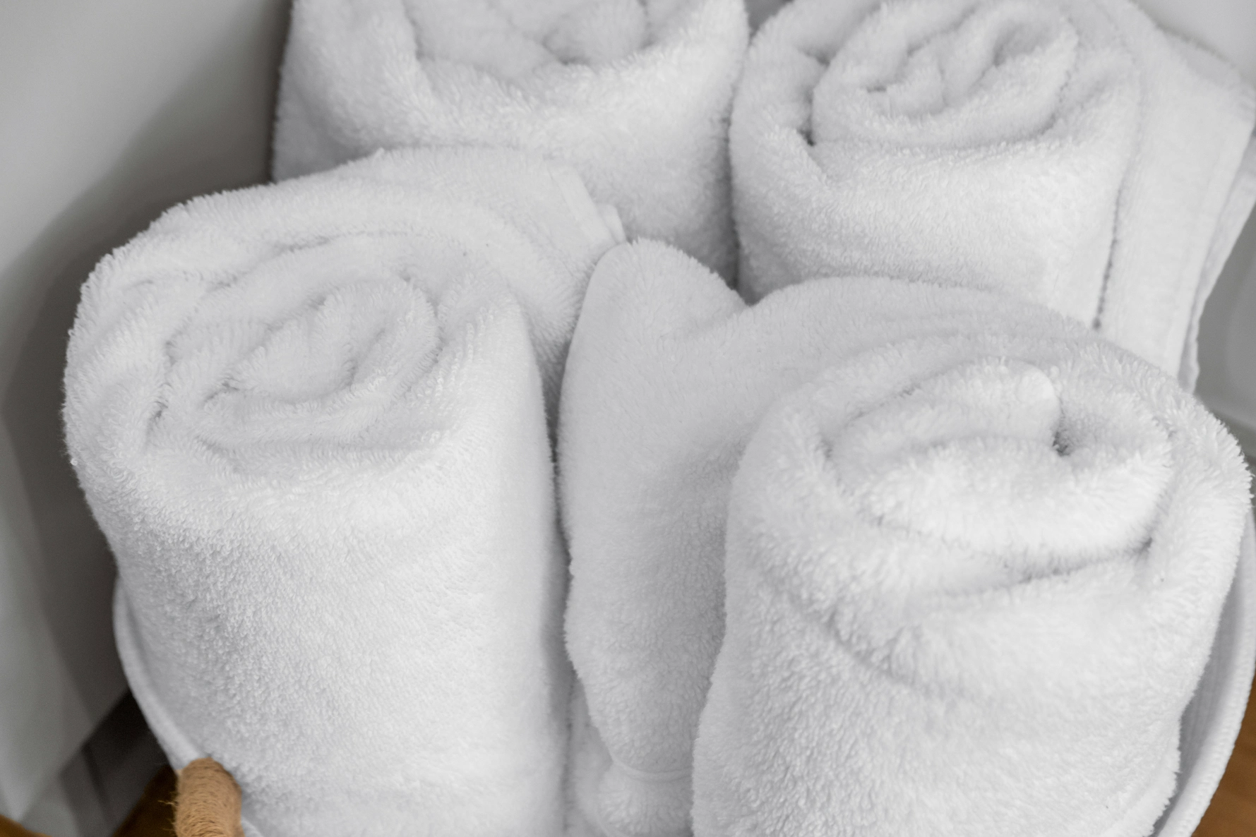 Fresh clean hotel towels