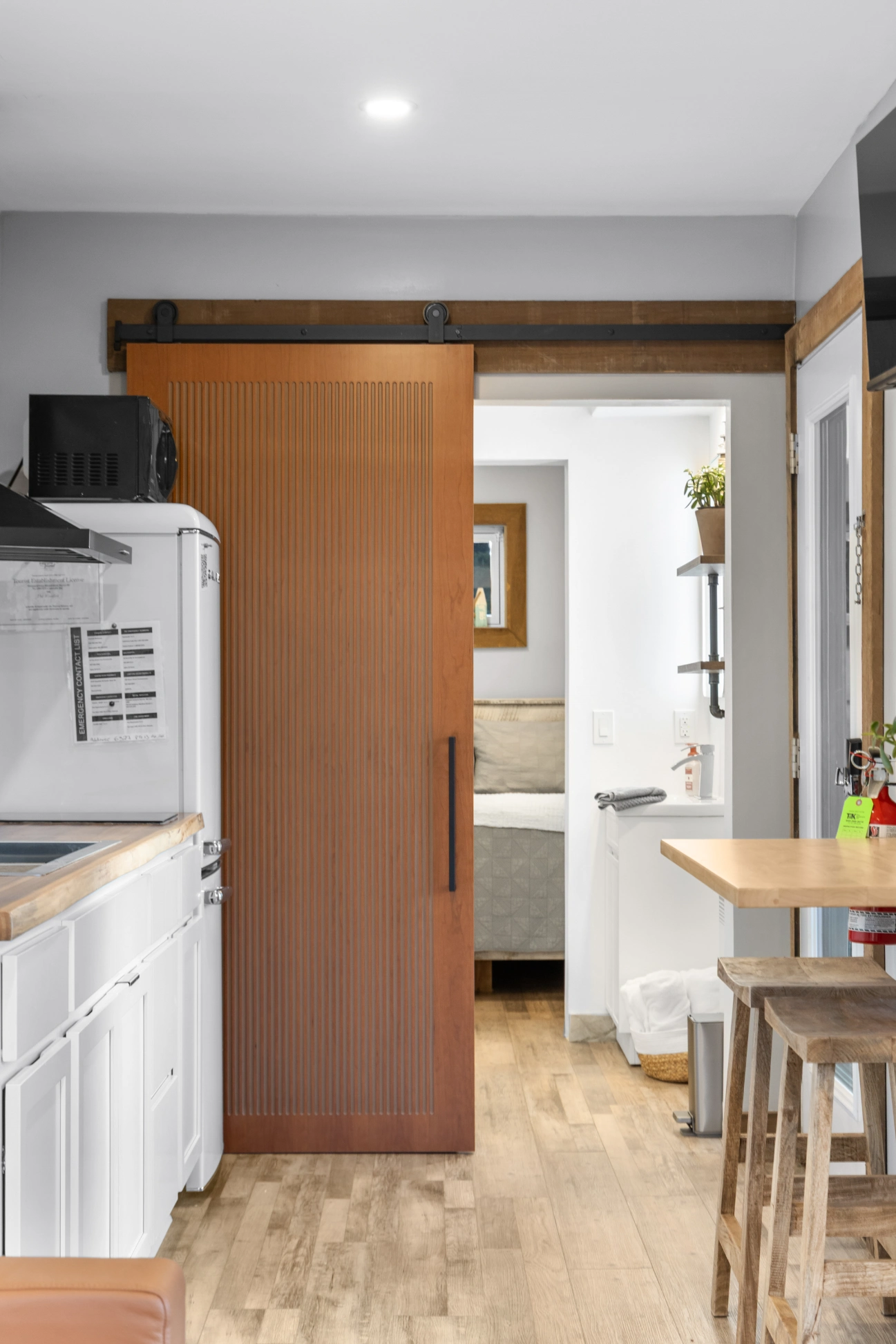 Stylish kitchen and bedroom