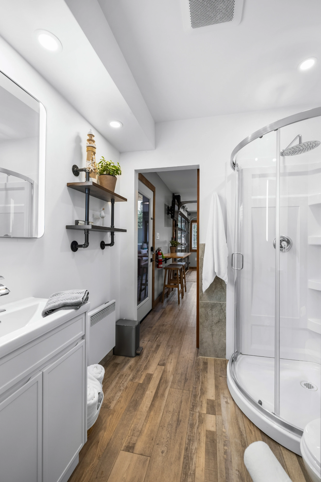 Modern bathroom with walk-in shower