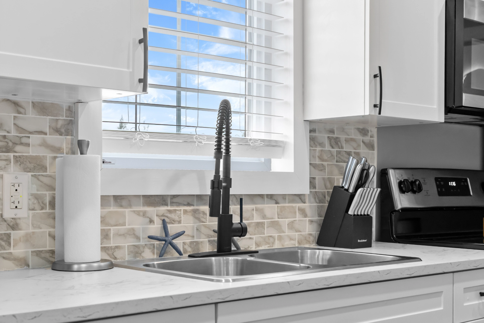 Modern kitchen with window and sink