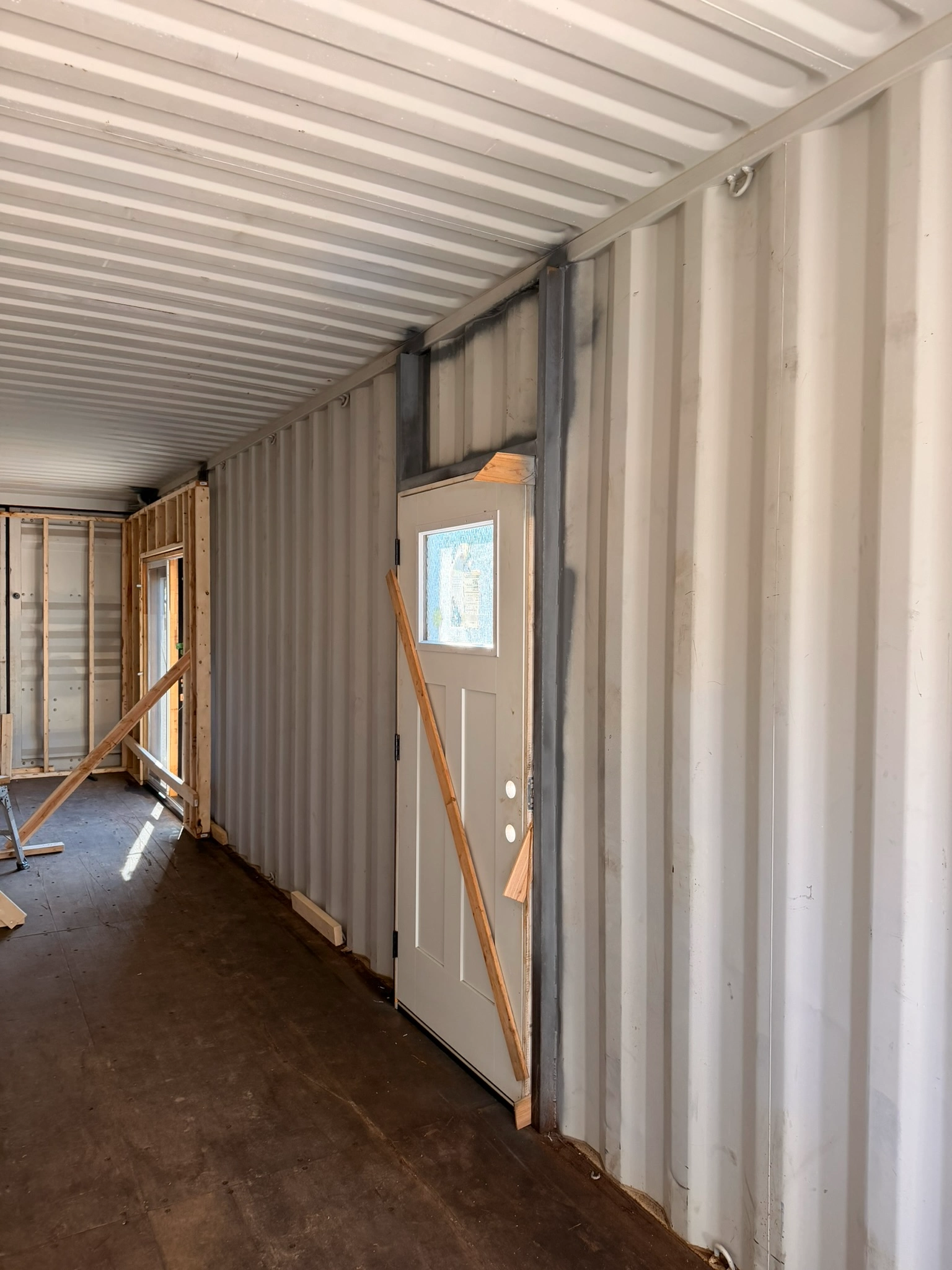 Building out a shipping container